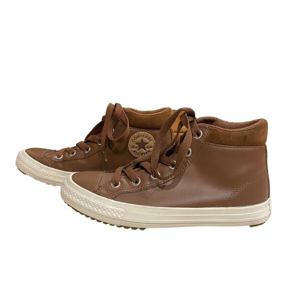 CONVERSE CHUCK TAYLOR ALL STAR SNEAKER BOOTS CHESTNUT BROWN LEATHER UNISEX - Picture 3 of 7